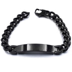 Engrave Letter Name Stainless Steel Chain Id Bracelet For Men Bulk