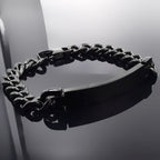 Engrave Letter Name Stainless Steel Chain Id Bracelet For Men Bulk