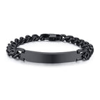 Engrave Letter Name Stainless Steel Chain Id Bracelet For Men Bulk