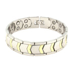 Titanium Stainless Steel Silver Gold Magnetic Therapy Health Energy Bracelet Men