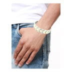 Titanium Stainless Steel Silver Gold Magnetic Therapy Health Energy Bracelet Men