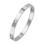 American Diamond Silver Stainless Steel Kada Bracelet Men Bulk