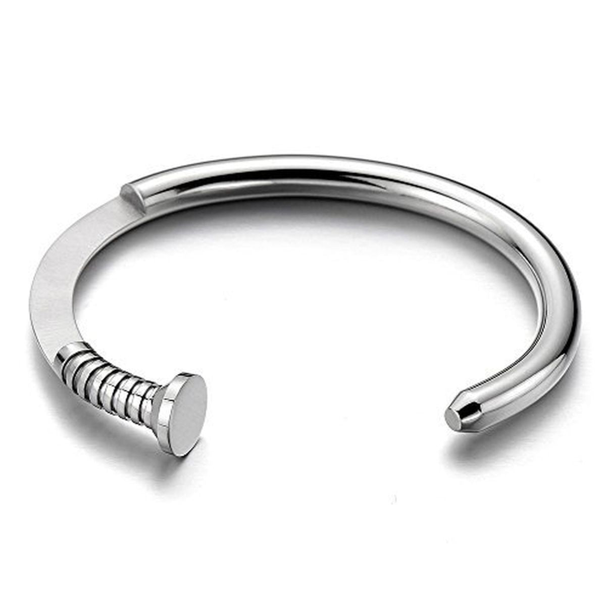Stainless Steel Sterling Silver Plated Cuff Kada Bracelet Bangle Bulk Main image