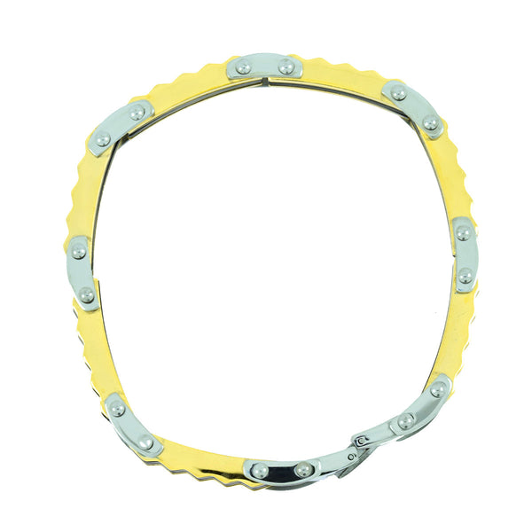 Geometric Designer 18K Gold Black Accent Stainless Steel Bracelet Bulk Secondary image