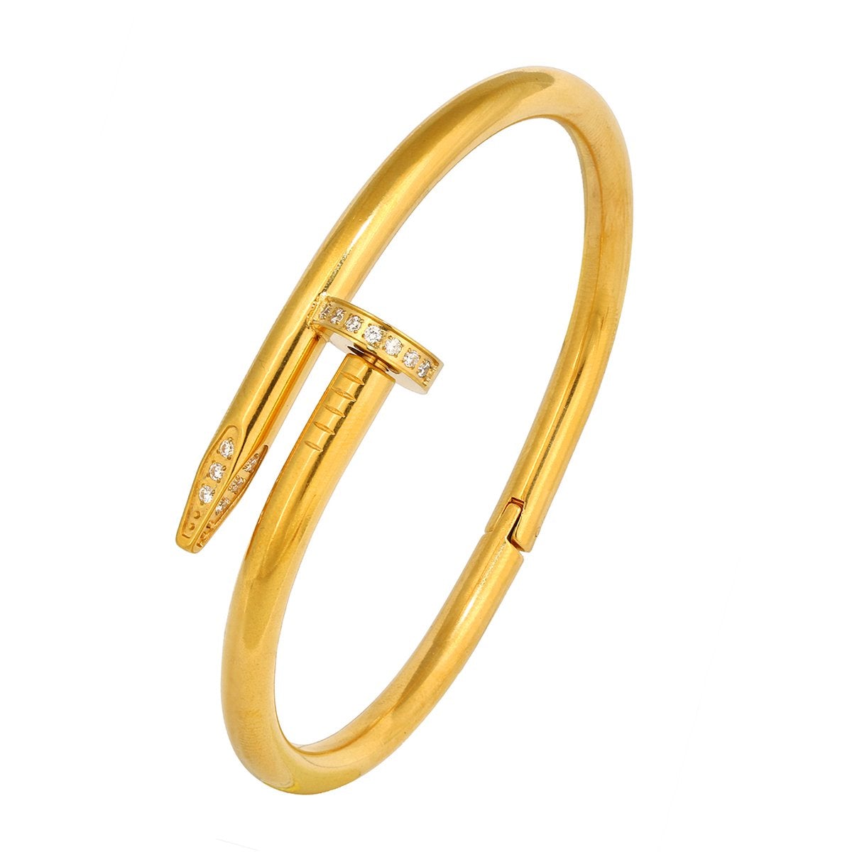 Gothic Cz Stainless Steel Gold Cuff Kada Bangle Bracelet Men