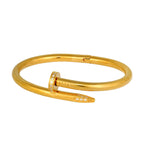  Gothic Cz Stainless Steel Gold Cuff Kada Bangle Bracelet Men
