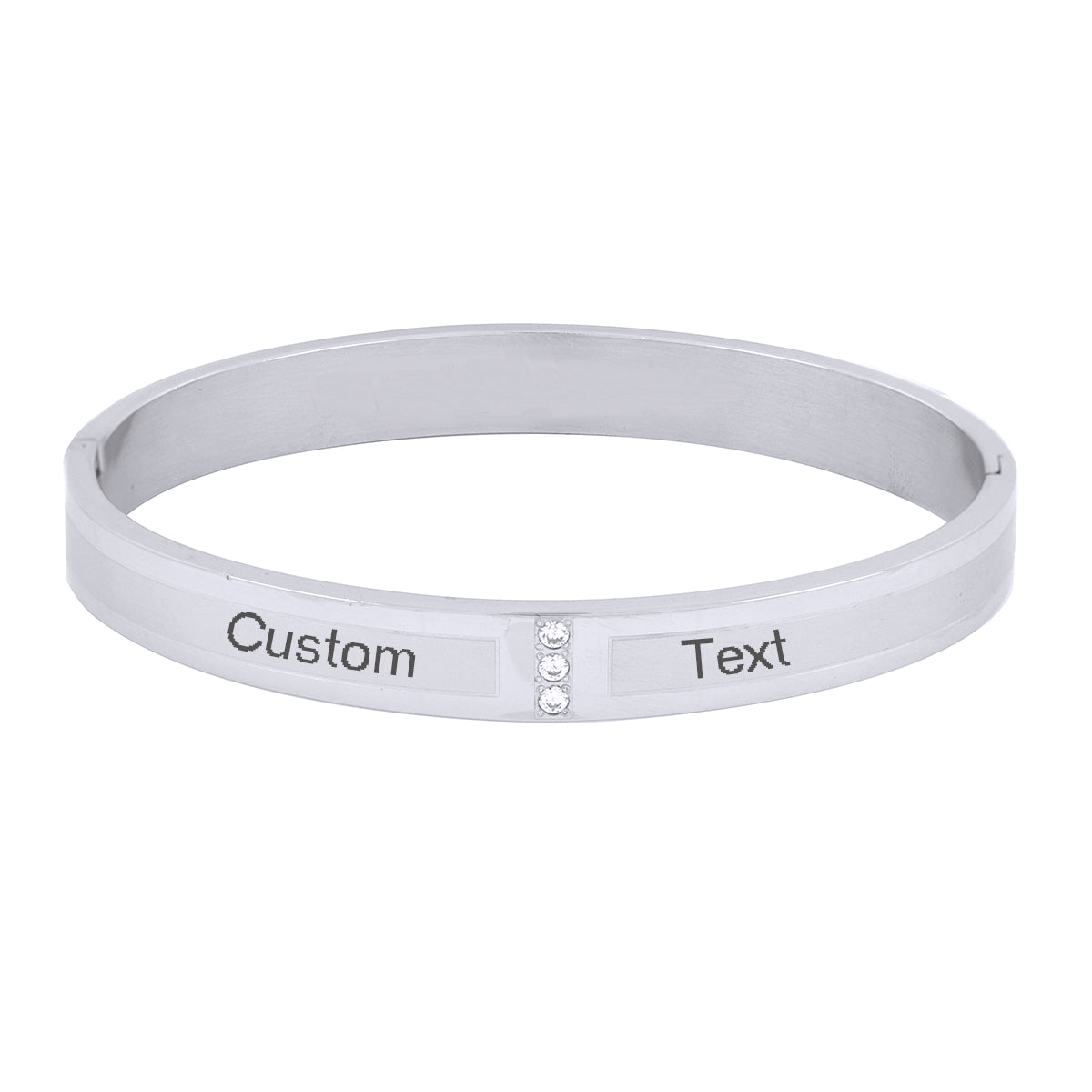 Classic CZ Stainless Steel Personalized Engraved Kada Bangle Bulk