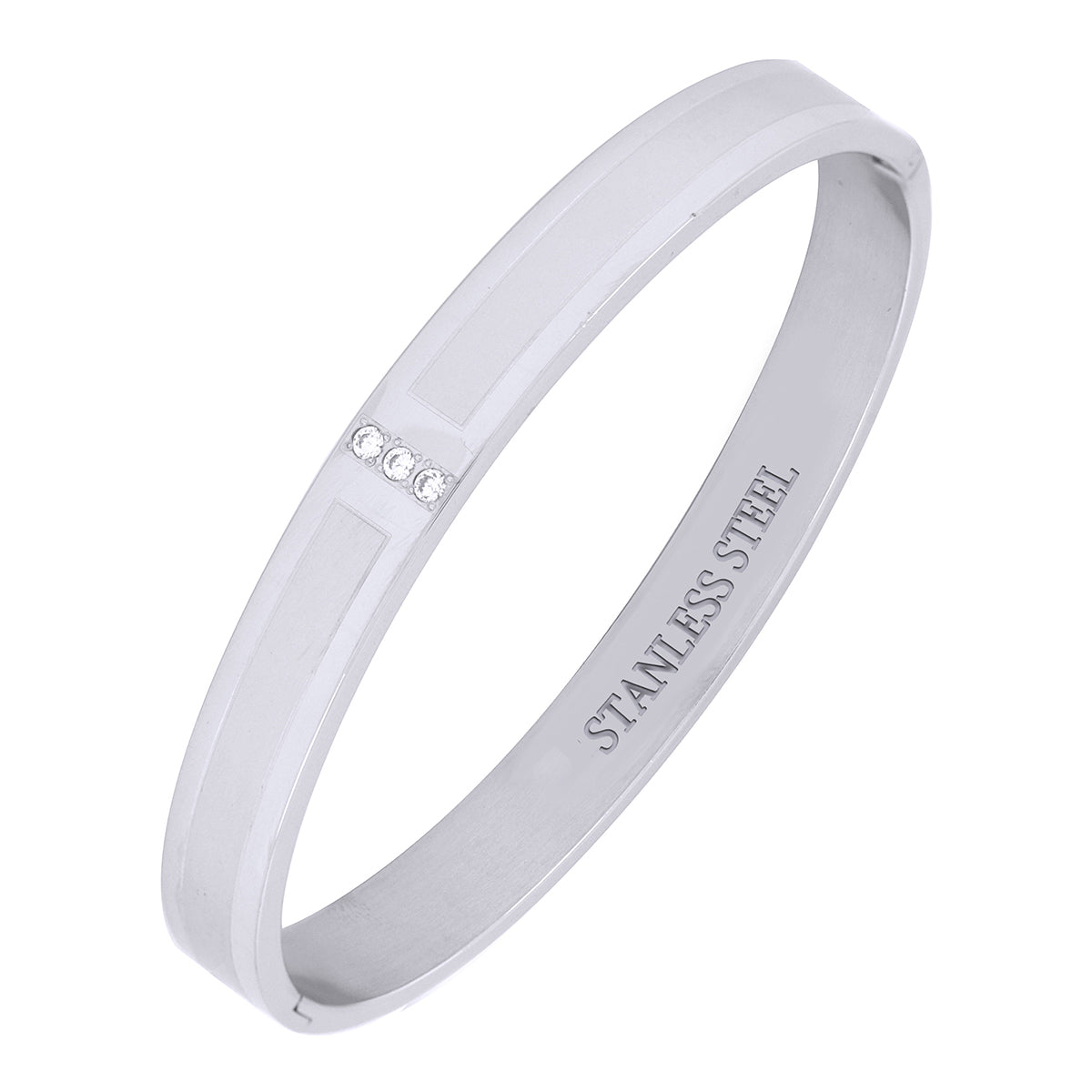 Classic American Diamond CZ Stainless Steel Kada Bangle Bracelet Bulk