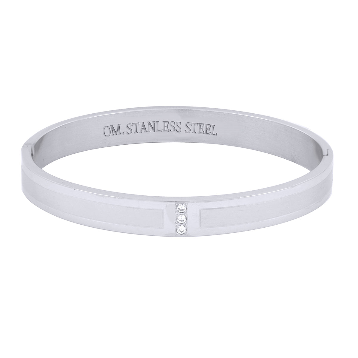 Classic American Diamond CZ Stainless Steel Kada Bangle Bracelet Bulk