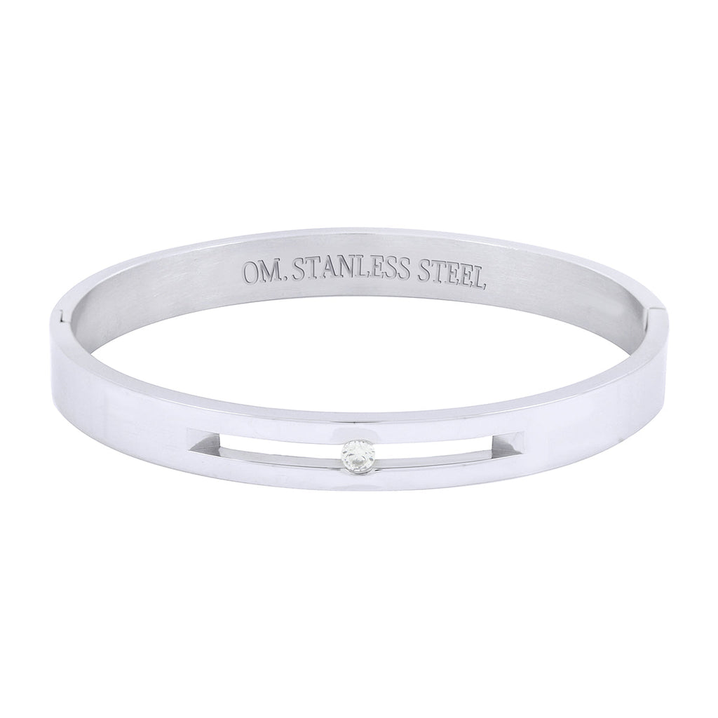 Classic American Diamond Stainless Steel Kada Bangle Bracelet Men