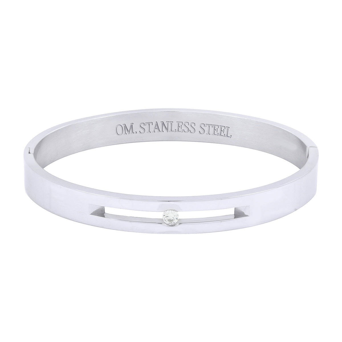 Classic American Diamond Stainless Steel Kada Bangle Bracelet Men