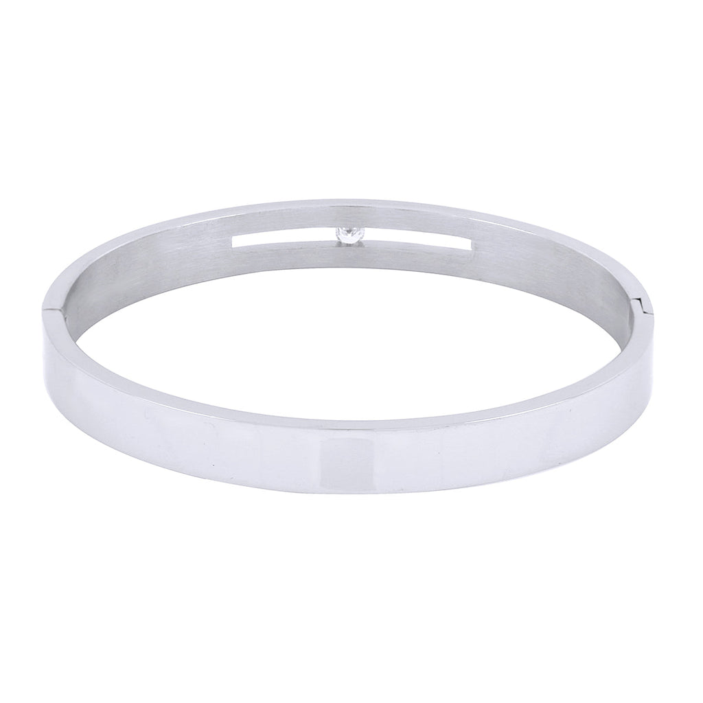 Classic American Diamond Stainless Steel Kada Bangle Bracelet Men