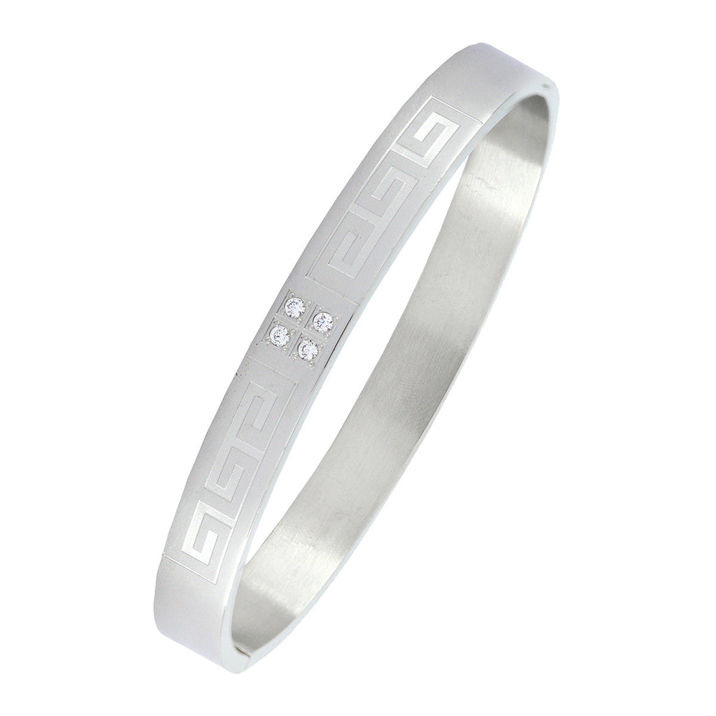 Classic American Diamond Stainless Steel Kada Bangle Bracelet Men