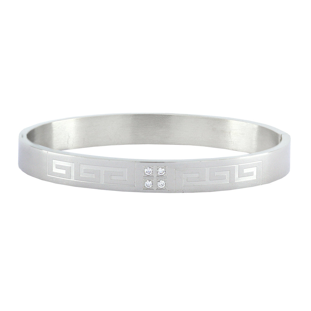 Classic American Diamond Stainless Steel Kada Bangle Bracelet Men