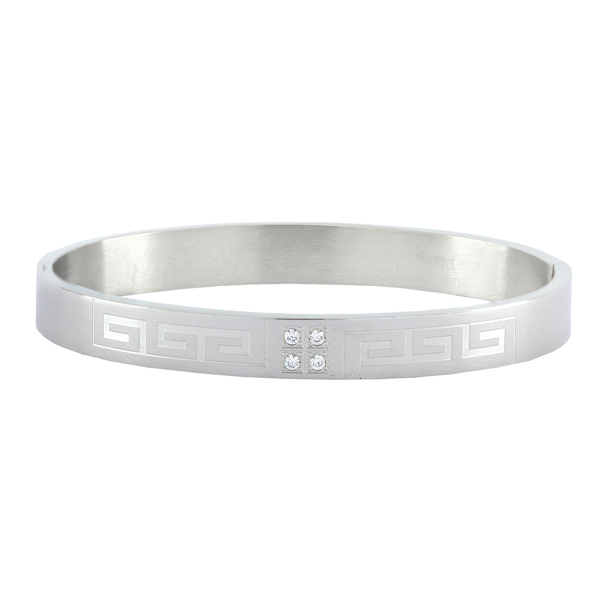 Classic American Diamond Stainless Steel Kada Bangle Bracelet Men