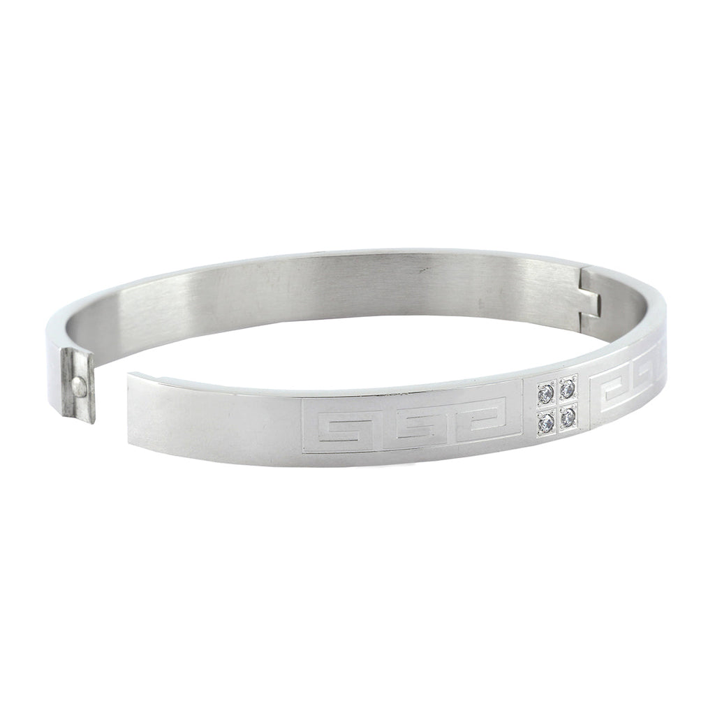 Classic American Diamond Stainless Steel Kada Bangle Bracelet Men