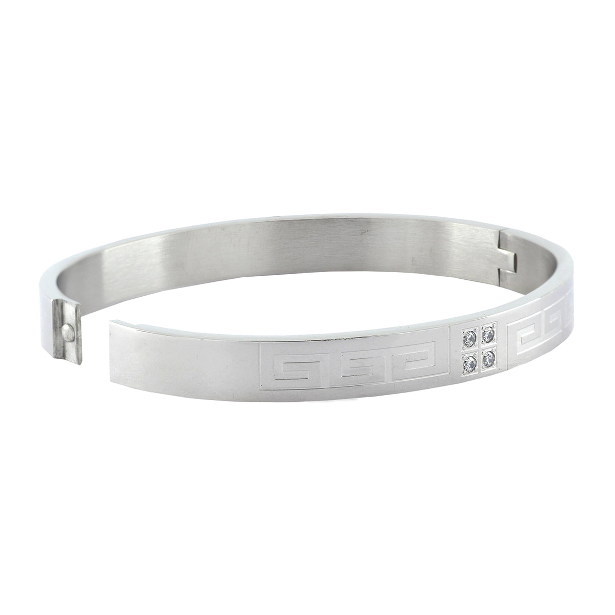Classic American Diamond Stainless Steel Kada Bangle Bracelet Men
