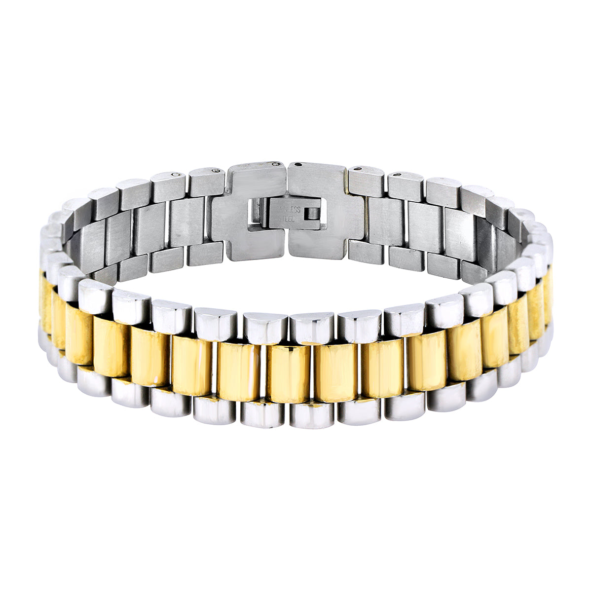 316L Surgical Stainless Steel 22K Gold Rhodium Bracelet For Men Bulk Secondary image