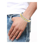 316L Surgical Stainless Steel 22K Gold Rhodium Bracelet For Men Bulk