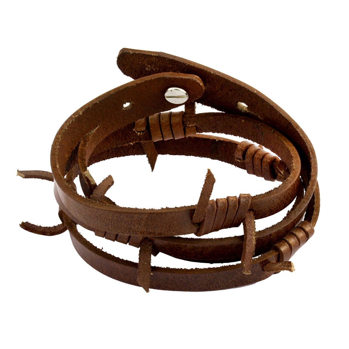Handmade Tan Brown Leather Wrist Band Biker Bracelet For Men Bulk