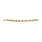 Curb 18K Gold Plated Two Tone Glossy Stainless Steel Bracelet Men Bulk