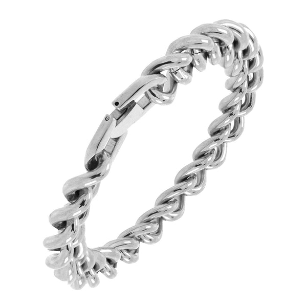 Curb Rhodium Plated Glossy Stainless Steel Bracelet For Men Bulk Secondary image