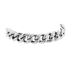 Curb Rhodium Plated Glossy Stainless Steel Bracelet For Men Bulk