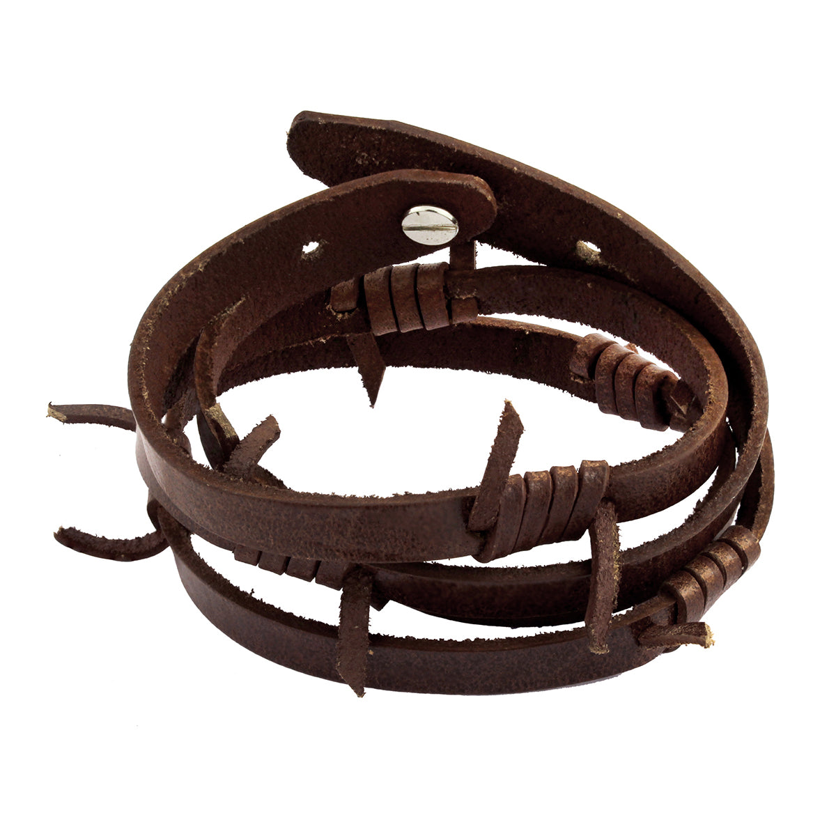 Handmade Drak Brown Leather Wrist Band Biker Bracelet For Men Bulk