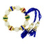 Handcrafted Blue Thread Gold Pearl CZ Stretchable Bracelet Bulk