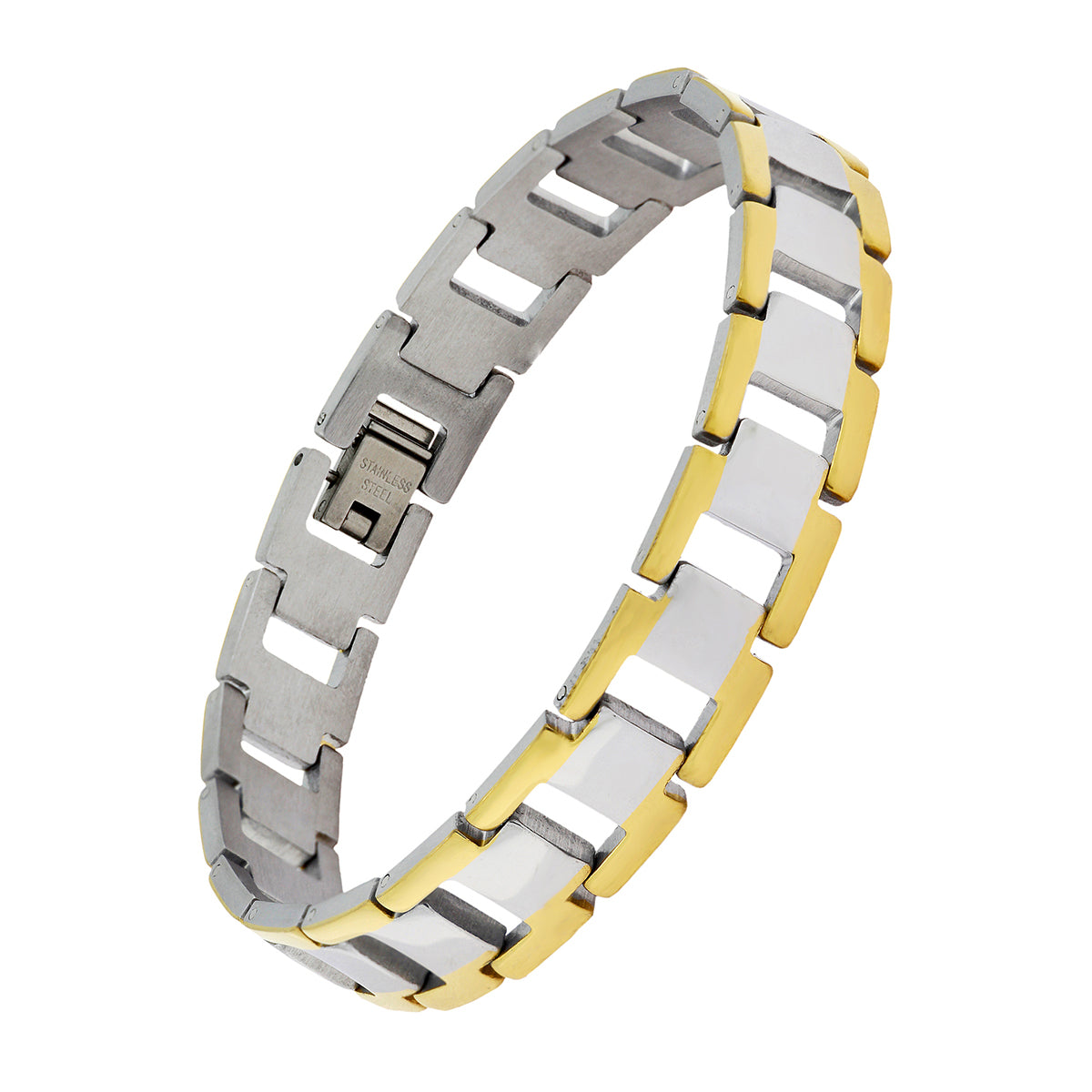 Italian 316L Stainless Steel 18K Gold Plated Bracelet For Men Bulk