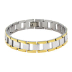 Italian 316L Stainless Steel 18K Gold Plated Bracelet For Men Bulk
