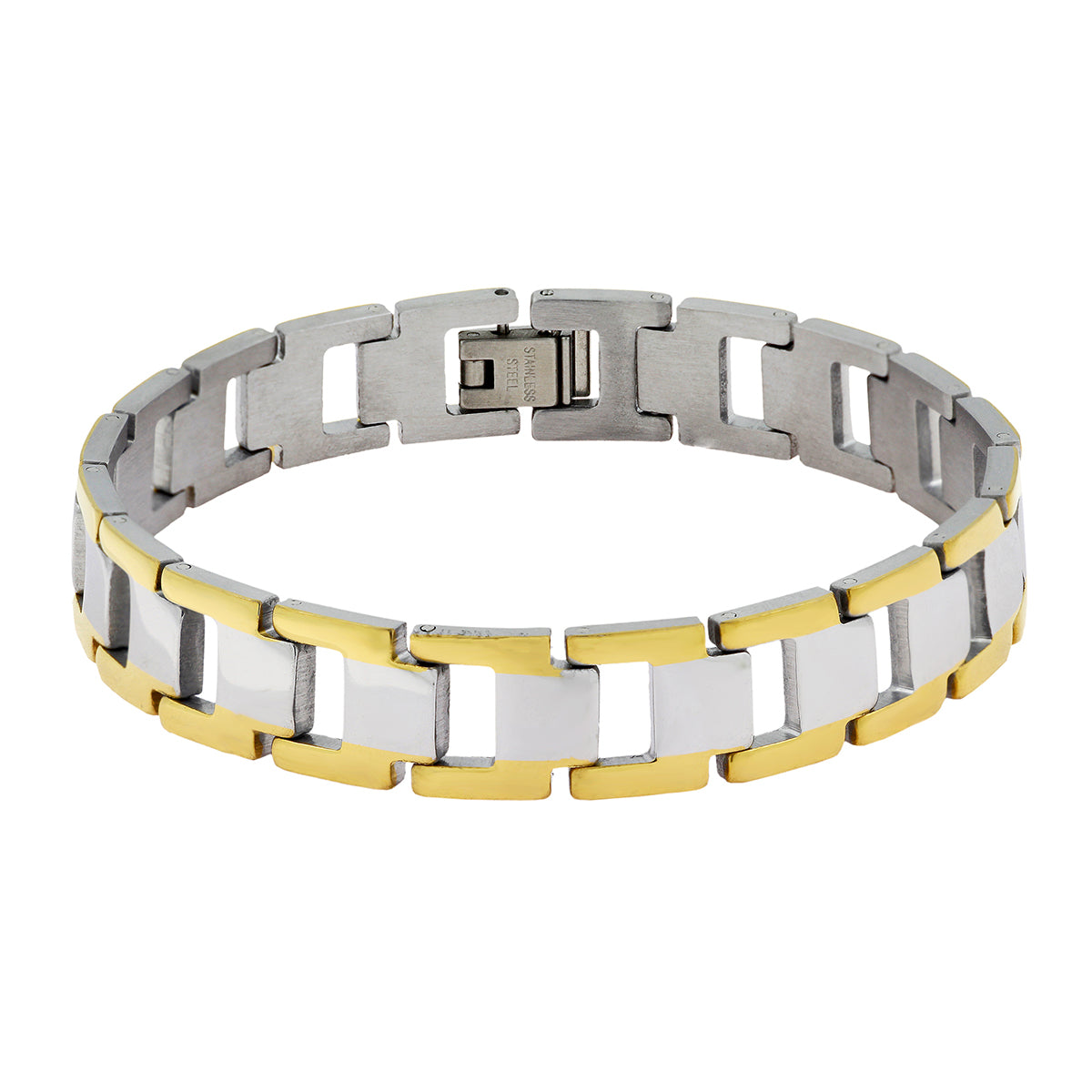 Italian 316L Stainless Steel 18K Gold Plated Bracelet For Men Bulk