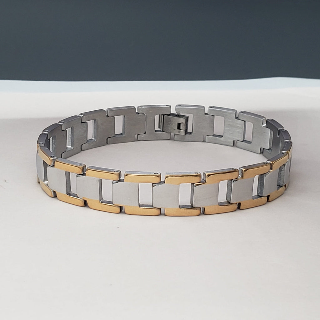 Italian 316L Stainless Steel 18K Gold Plated Bracelet For Men Bulk
