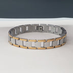 Italian 316L Stainless Steel 18K Gold Plated Bracelet For Men Bulk