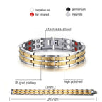 Italian Stainless Steel 18K Gold Rhodium Finish Magnetic Bracelet Bulk