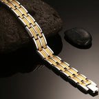 Italian Stainless Steel 18K Gold Rhodium Finish Magnetic Bracelet Bulk