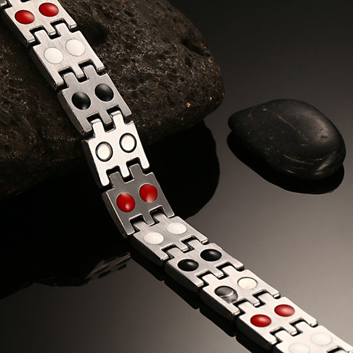 Italian Stainless Steel 18K Gold Rhodium Finish Magnetic Bracelet Bulk