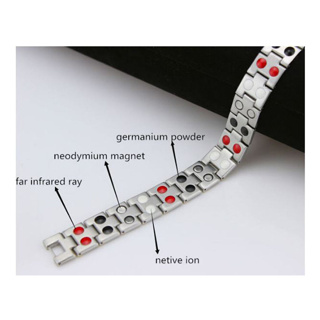 Italian Stainless Steel 18K Gold Rhodium Finish Magnetic Bracelet Bulk