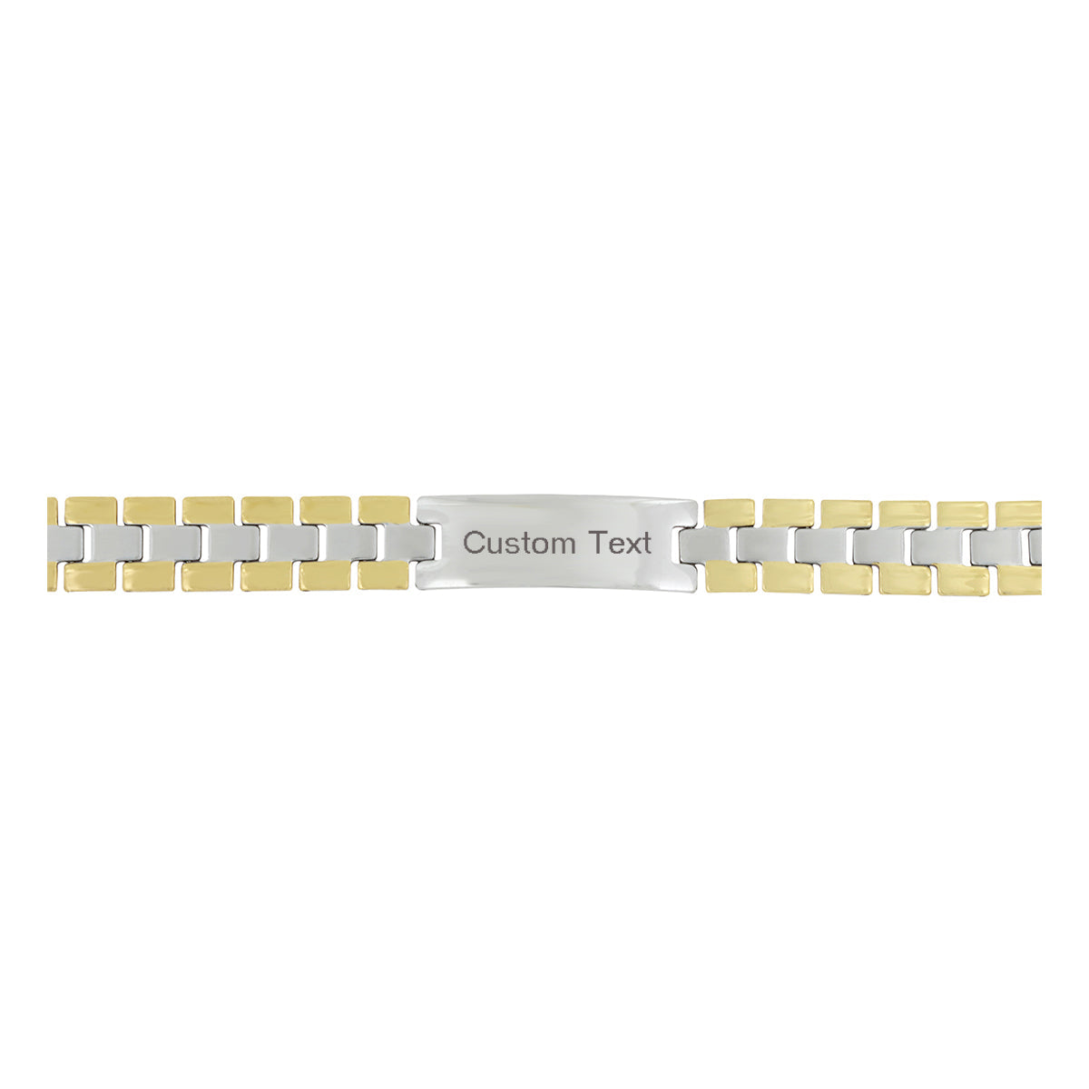 Biker Id Stainless Steel 18K Gold Matt Finish Personalized Engraved Bracelet For Men