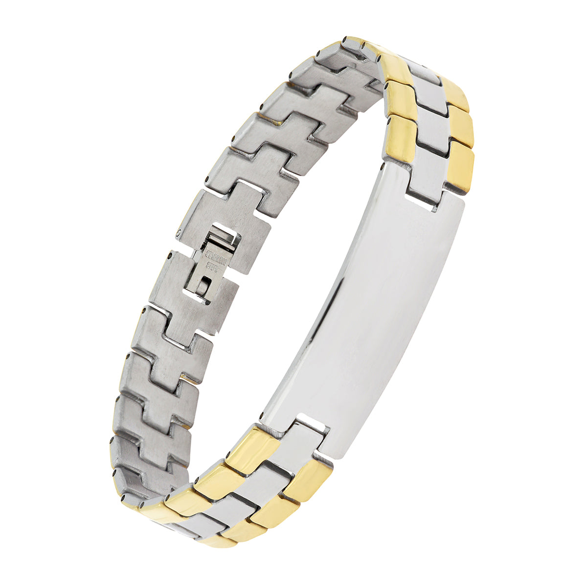 Biker Id Stainless Steel 18K Gold Pt. Matt Finish Bracelet Boy Bulk Main image