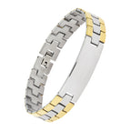 Biker Id Stainless Steel 18K Gold Pt. Matt Finish Bracelet Boy Bulk
