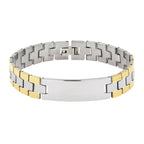 Biker Id Stainless Steel 18K Gold Pt. Matt Finish Bracelet Boy Bulk