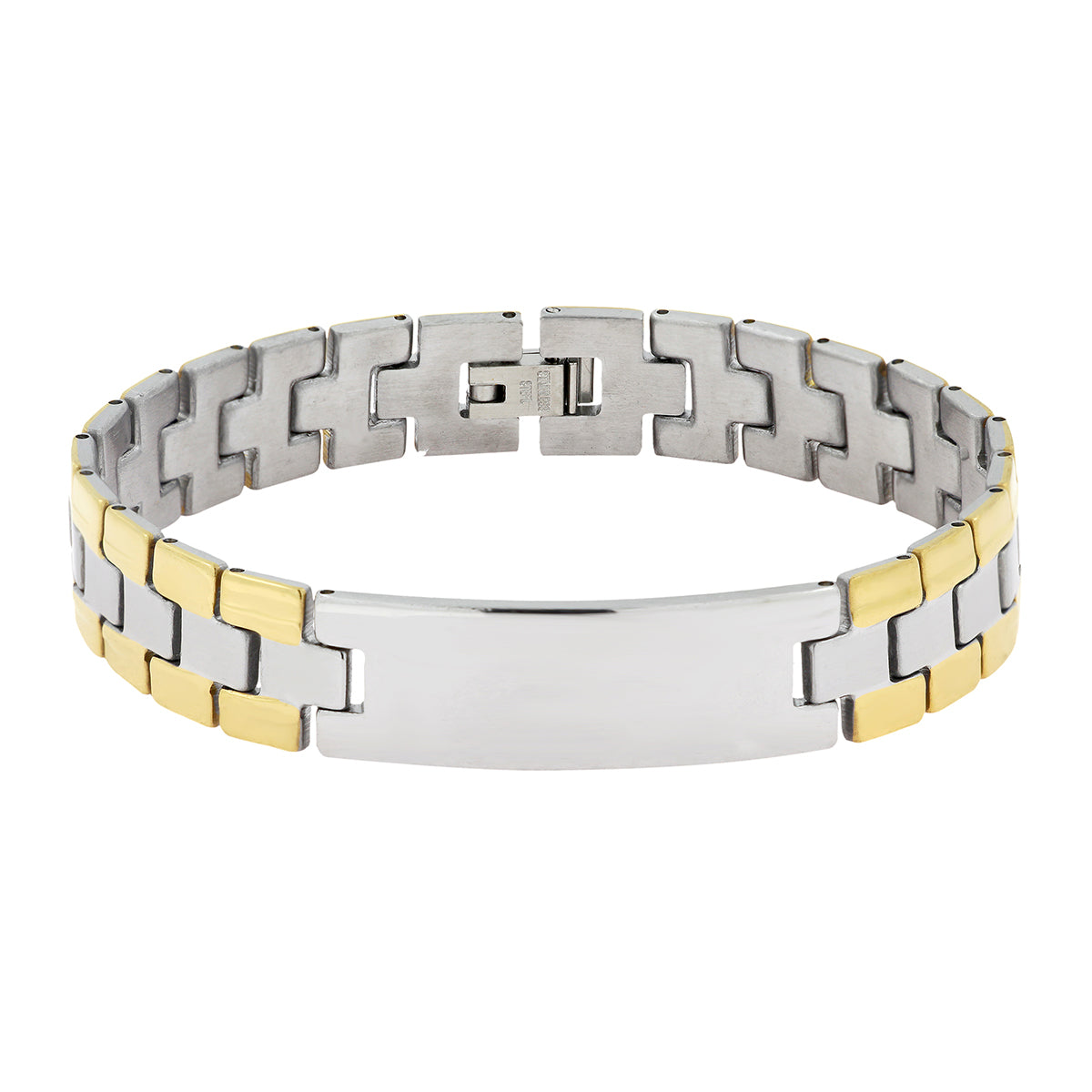 Biker Id Stainless Steel 18K Gold Pt. Matt Finish Bracelet Boy Bulk