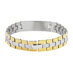 Biker Id Stainless Steel 18K Gold Pt. Matt Finish Bracelet Boy Bulk