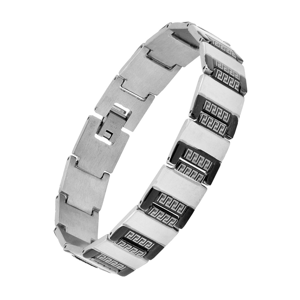 Italian 316L Stainless Steel Black Plated Bracelet For Men Bulk