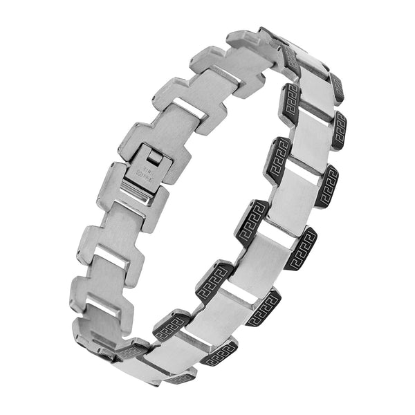 Italian 316L Stainless Steel Black Plated Bracelet For Men Bulk Main image