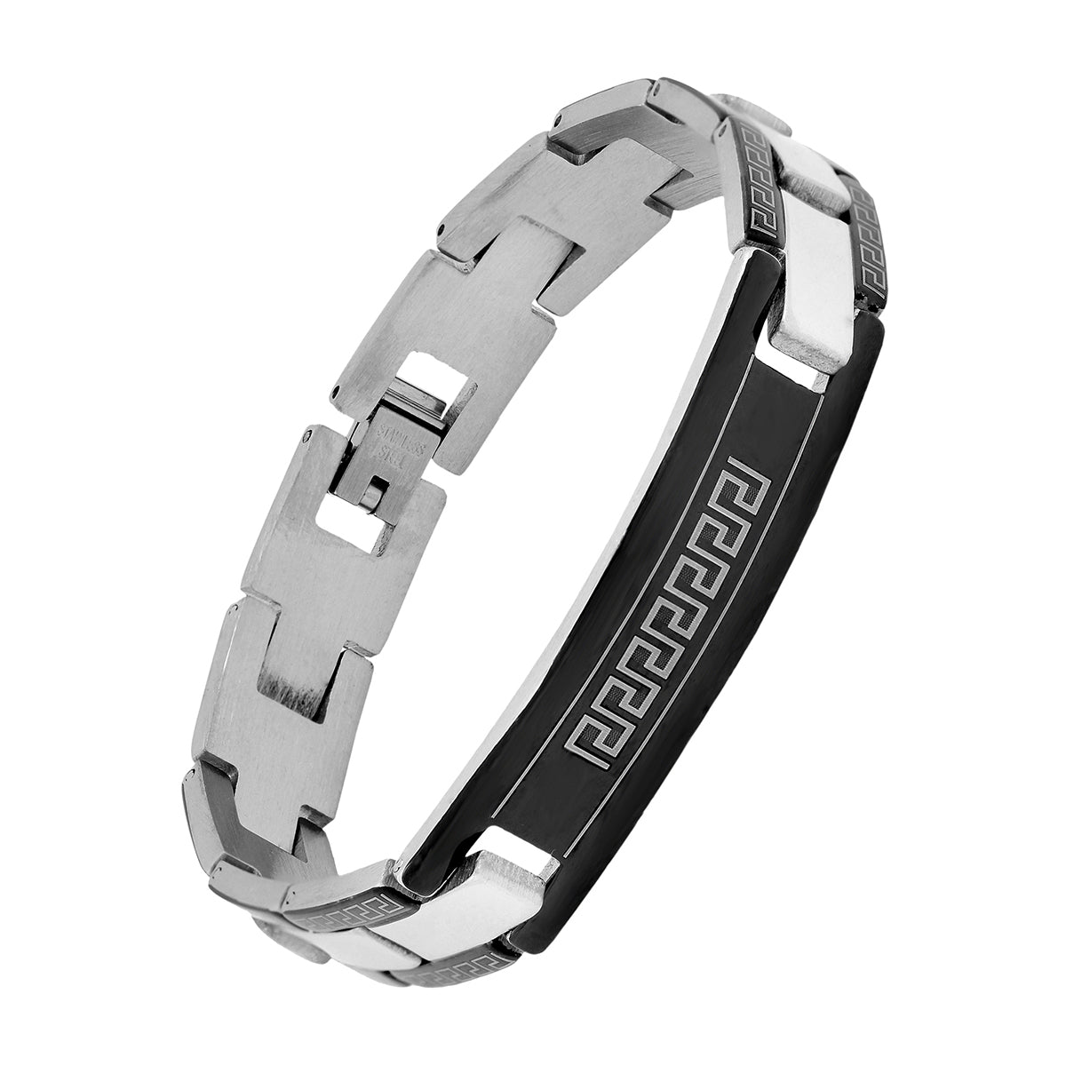Italian Biker Id Stainless Steel Black Border Pt. Bracelet Boy Bulk Main image