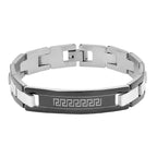 Italian Biker Id Stainless Steel Black Border Pt. Bracelet Boy Bulk