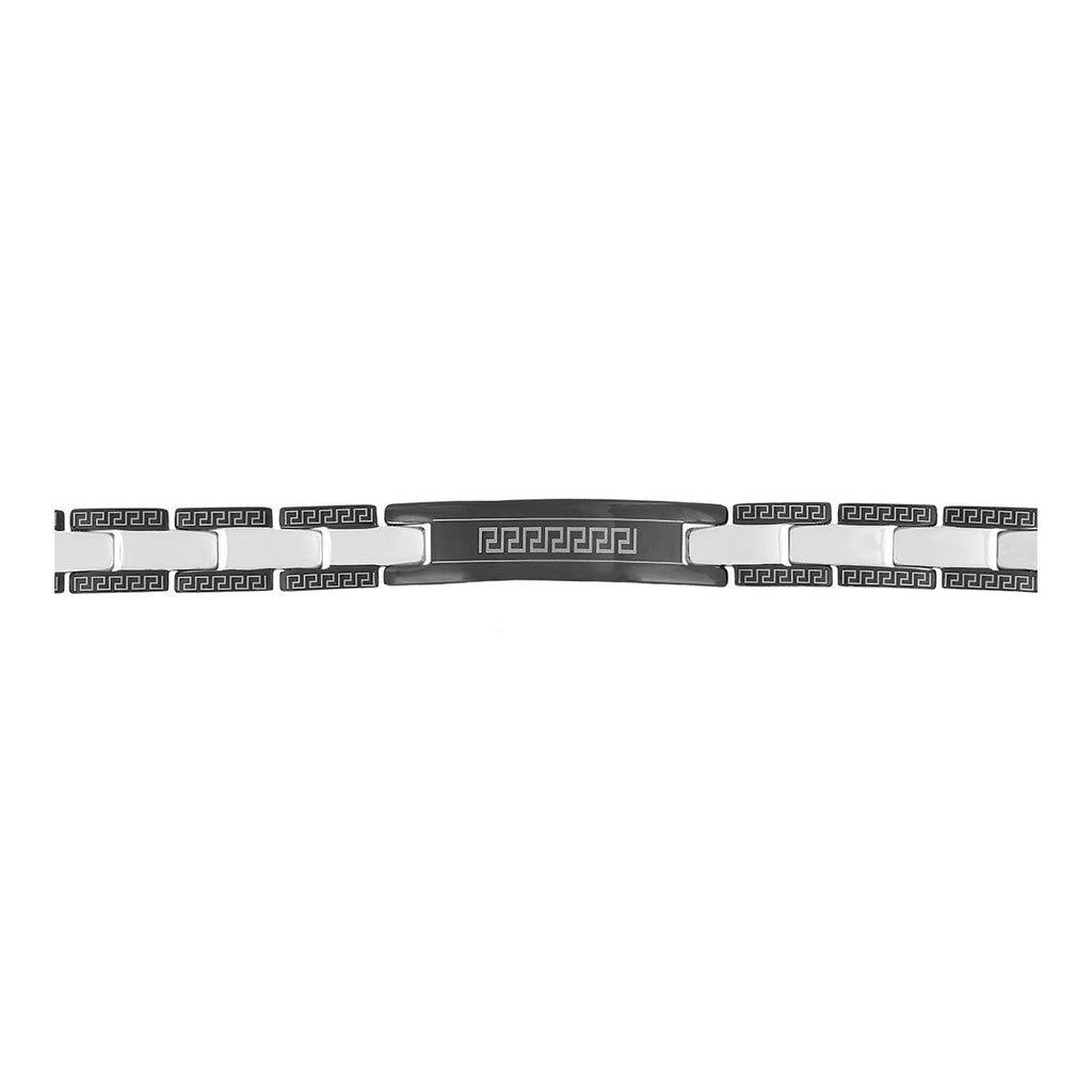 Italian Biker Id Stainless Steel Black Border Pt. Bracelet Boy Bulk
