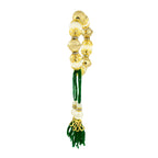Handcrafted Green Thread Gold Pearl CZ Beads Stretch Bracelet Bulk